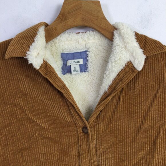 L.L Bean Womens Comfort Corduroy Jacket Long Sleeves Saddle Brown Size XS - Picture 7 of 16